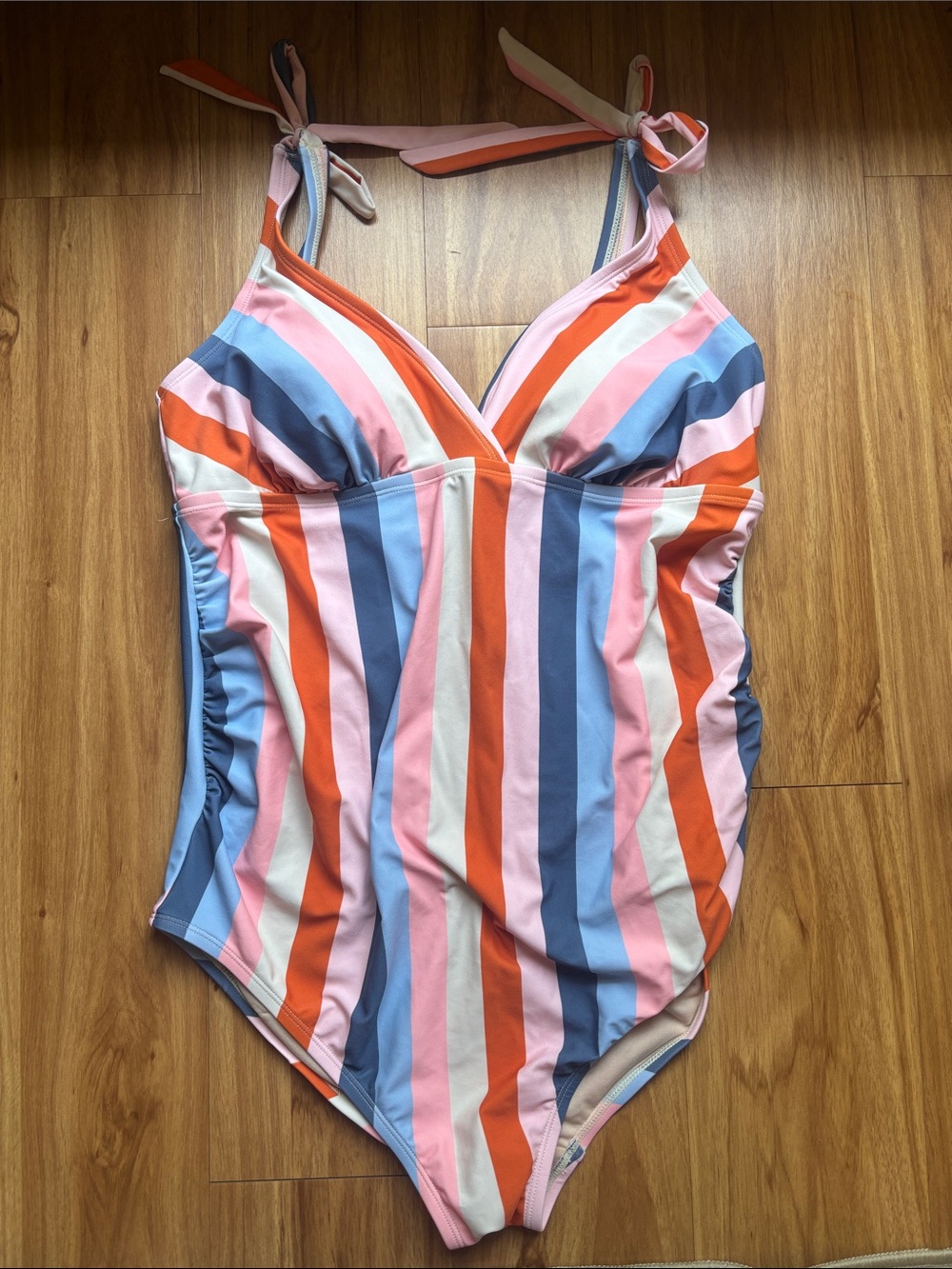 Maternity Multicolor Striped One-Piece Swimsuit